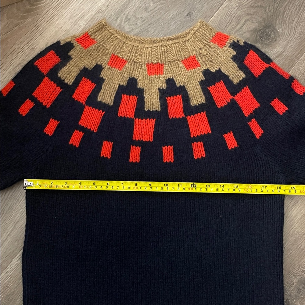 J. Crew Collection Cashmere Mohair Knit Sweater Geometric Design 2012 Rare Style - Picture 11 of 12